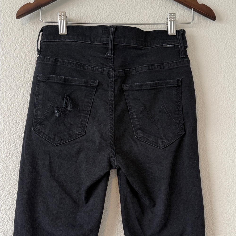 Mother Women’s Black Insider Crop Step Fray Not Guilty Distressed hem 26 - Picture 10 of 15